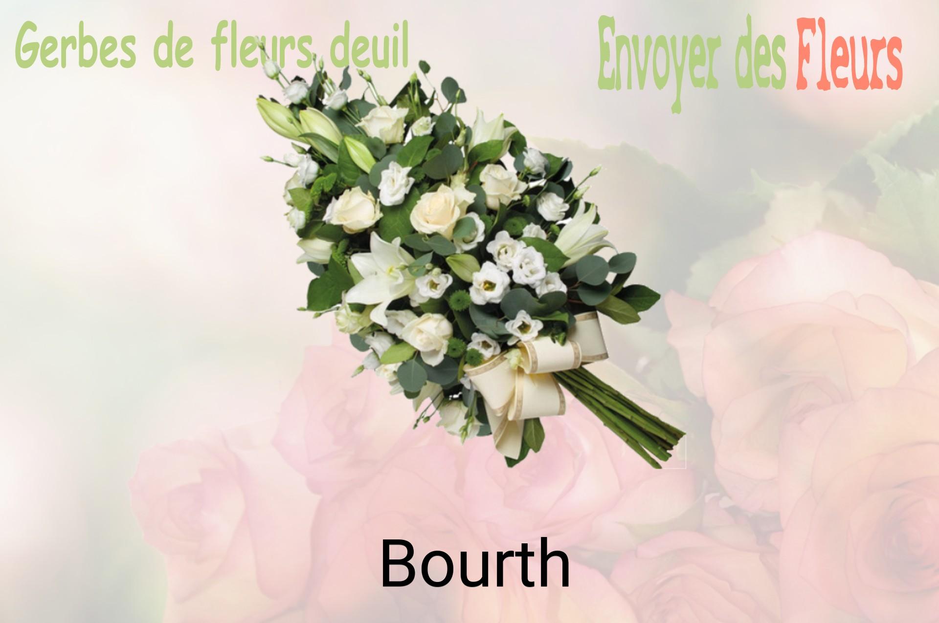 Gerbe de fleurs de deuil livrée à Bourth